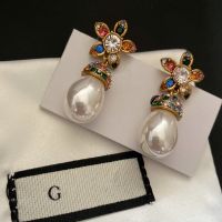 High quality dangle earring. al water drop pearl vintage jewelry. European and American luxury ladies dangle earring.