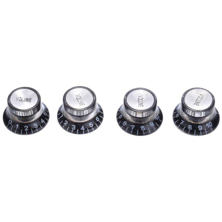 4pcs-black-reflector-volume-tone-speed-control-knob-electric-guitar-potentiometer-knobs-for-lp-sg-style-electric-guitar