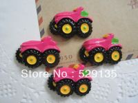 10pcs Resin Pink Tractor Resin Cabochons for Jewelry Accessory Hair Bow Center (32*24mm)