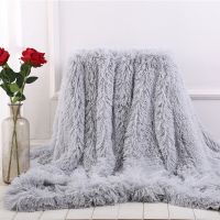 Shaggy Throw Blanket Soft Plush Bedspread on the Bed Warm Blanket Fluffy Faux Fur Grey Rainbow Blankets for Beds Sofa