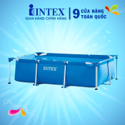 Bể bơi khung kim loại chữ nhật INTEX màu xanh 28272 cỡ lớn 300 200 75cm