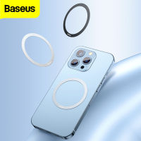 Baseus ห่วงสติกเกอร์แผ่นโลหะแม่เหล็กสำหรับที่ชาร์จแบบไร้สาย Magsafe ที่วางโทรศัพท์แผ่นเหล็กสำหรับ Xiaomi IP 14 13 12 11 Samsung