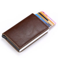 New Credit Card Holder Rfid Leather Vintage Card Holder Men And Women Mini Wallet Aluminum Antimagnetic Purse Card Slim Bag Card Holders