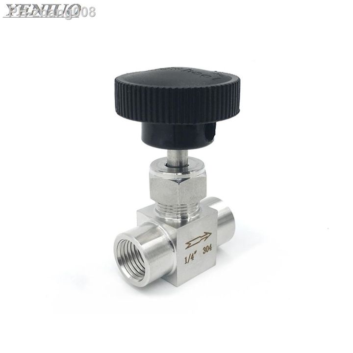 ss-304-stainless-steel-valve-1-8-quot-1-4-quot-3-8-quot-1-2-quot-bsp-equal-female-thread-flow-control-shut-off-needle-valve