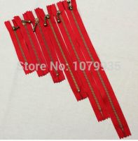 ◘▫ Free shipping 12pcs/lots red Coil smooth bronze Y teeth Zippers for DIY bag etc 10cm 12cm 15cm 20cm 25cm 30cm close end zipper