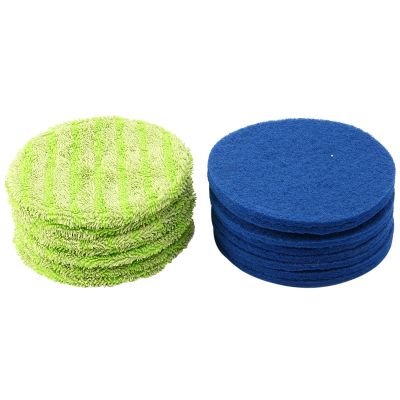 Replacement Pad for Cordless Electric Rotary Mop Sweeper Wireless Electric Rotary Mop Replacement Scrubber Pad Including 8 Microfiber Mats and 8 Indoor Use Gaskets