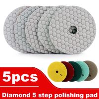 DC-HW5PP02 4 inch D100mm 5 step white diamond polishing pad for stone and marble without water