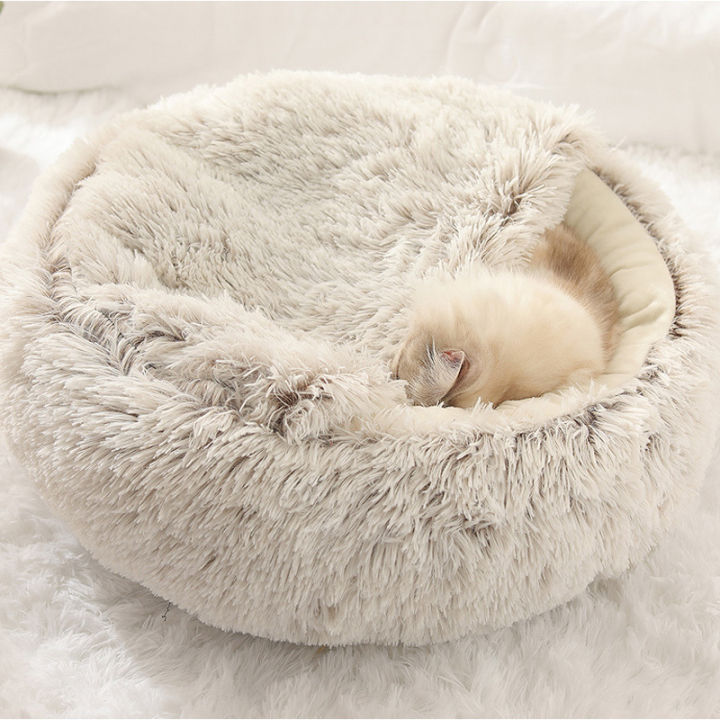 new-style-dog-cat-bed-round-plush-cat-warm-bed-house-soft-long-plush-bed-for-small-dogs-for-cats-nest-2-in-1-cat-animals-bed