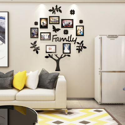 กรอบรูปสร้างสรรค์ต้นไม้3Dสติ๊กเกอร์ติดผนังห้องนั่งเล่นห้องนอนโซฟาPhoto Tree Wallเครื่องประดับอคริลิคสติ๊กเกอร์ติดผนัง