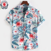 【YY】FREDD MARSHALL 2023 New Fashion Tropical Print Shirt Short Sleeve Hawaiian Summer Beach Casual Floral Shirts Holiday Tops 5110