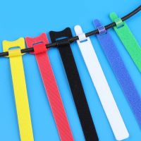 10pcs/40pcs Releasable Cable Ties Plastics Nylon Hook Loop Wrap Zip Bundle Fastener Straps Detachable T-type Wire Organizer Cable Management