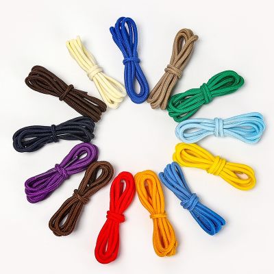 1Pair Round Shoelaces Sports Shoe Laces Sneaker Boot Braid Shoestring Polyester Solid Color Shoelace Adult Kids Shoe Accessories