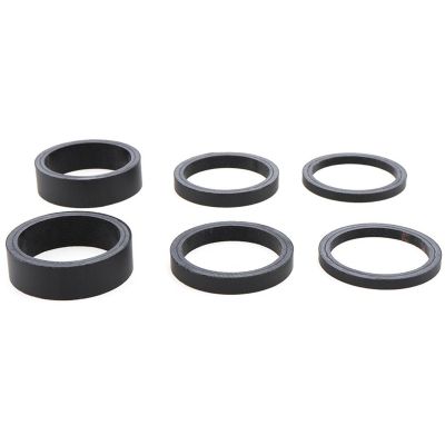 6Pcs/Set 1 1/8inch Full Carbon Fibre Bike Fork Headset Spacer 3mm 5mm 10mm for Road / Mountain Bicycles
