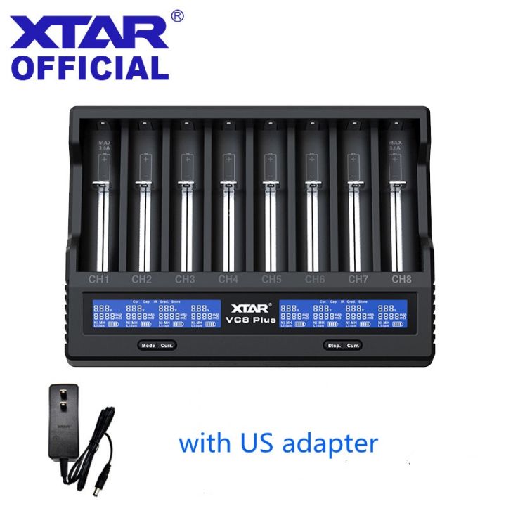 legit-xtar-vc8-plus-ที่ชาร์จแบตเตอรี่-8x21700-ฟังก์ชั่นทดสอบความจุ-1a-x-8-พร้อมอะแดปเตอร์