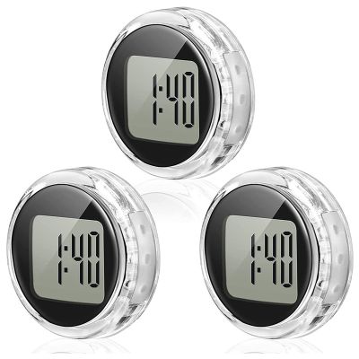 3 Pieces Mini Motorcycle Clocks Waterproof Stick-on Motorbike Mount Watch Digital Clocks for Vehicle, Auto, Car, SUV