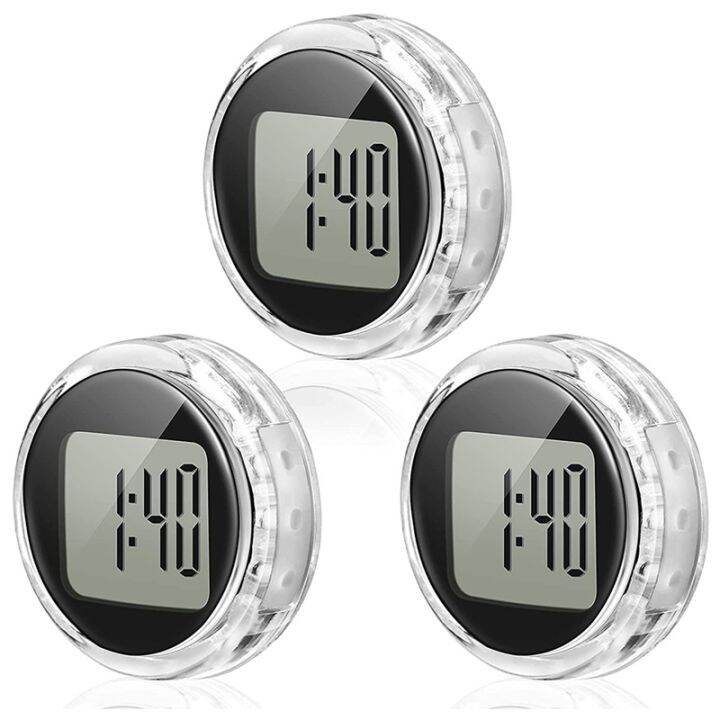 3 Pieces Mini Motorcycle Clocks Waterproof Stickon Motorbike Mount