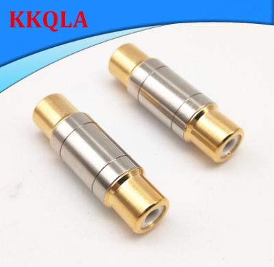 QKKQLA Dual RCA Connectors RCA Female to Female Jack Socket plug Straight Adapter Gold Plated Speaker Cable Extender