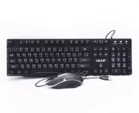 Oker KM-6120 คีย์บอร์ดเรืองแสง+Mouse GAMING มีไฟ แถมฟรีแผ่นรองเมาส์