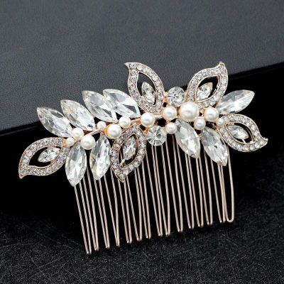 New Fashion Crystal Hair Accessories Hair Comb Head Jewelry Pearl Rhinestone Insert Comb Exquisite Jewelry