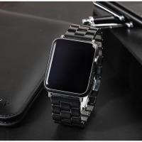 ◊﹉ Classic Ceramic Watch Strap for Apple Watch Series 6 5 se 4 3 2 1 38mm 42mm 40mm 44mm Butterfly Metal Buckle