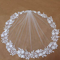 Beautiful Short Wedding Veil with Flowers 1 Layer 1 Meter New Arrival Bridal Veil with Comb Wedding Accessories Sluier 2020 Hair Accessories