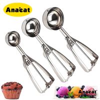 ANAEAT 1pc stainless steel ice cream spoon ice cream spoon melon spoon