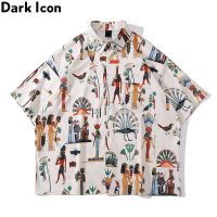 Dark Icon เสื้อเชิ้ตฮาวายผู้ชายผู้หญิง,เสื้อเชิ้ตขนาดใหญ่พิเศษพิมพ์ลายเต็มขนาดใหญ่สำหรับฤดูร้อน