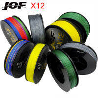 JOF X12เอ็นตกปลาถักยากที่จะตัดการเชื่อมต่อ300M PE เหมาะสมทะเลน้ำเค็มขนาดกลาง/ปลาเชือกถักลวดพรีเมี่ยม
