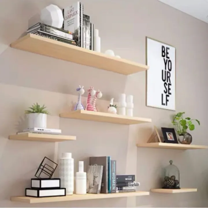 Pine Wood Wall Shelve Shelf, Easy Install Floating Wall Shelves