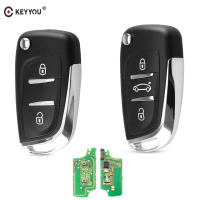 KEYYOU For Peugeot 307 308 408 407 3008 Partner HCAVA2 Blade Modified Remote Key 433MHz ASK 23 Buttons Car Key CE0523 ID46