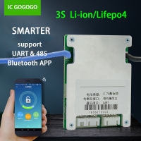 BMS อัจฉริยะ3S Litium Bateri Lindungan Lembaga UART Komunikasi แอพพ์บลูทูธมอนิเตอร์ Li-ion 12V 60A 80A Baki untuk JBD