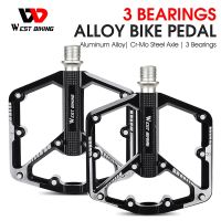 WEST BIKING Bicycle Pedals Ultralight 3 Bearing Bike Pedals Aluminium Alloy Anti-Slip MTB Road Bike Pedal Cycling Accessories