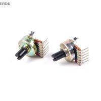 ERDU 2pcs Type 161 Semi-Circular SHAFT 50K B503 Potentiometer 6Pin Power Amplifier Tuning Potentiometer SWITCH