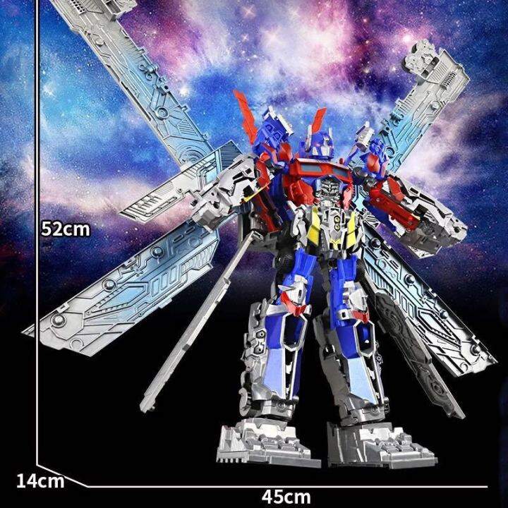 2023-ของเล่นแปลงร่างคิงคอง-5-optimus-prime-ระดับผู้นำขนาดใหญ่พร้อมรถม้า-v-โมเดลหุ่นยนต์โลหะผสม