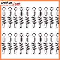 WENKEN 20Pcs ใหม่ ทนทาน สแตนเลส เกลียว ตะขอเชื่อมต่อ แบริ่งบาร์เรล ตกปลากลิ้งหมุน Connector ลูกบอลสำหรับงานหนัก