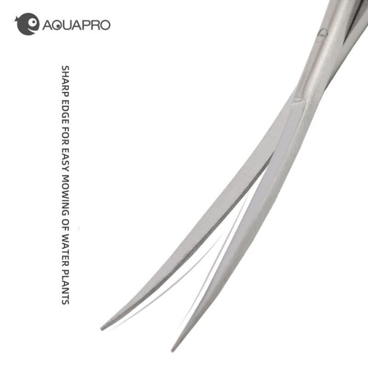 aquapro-16cm-กรรไกรสปริงพิพิธภัณฑ์สัตว์น้ำสแตนเลสกรรไกรตัดพืชปลาอุปกรณ์อุปกรณ์ทำความสะอาด