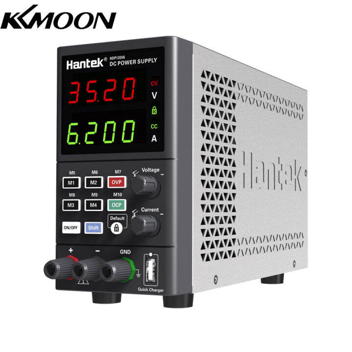 kkmoon-hantek-ม้านั่งดิจิตอล-hdp135v6แหล่งจ่ายไฟ-dc-ตัวแปร35v-6a-ปรับได้ระบบแหล่งจ่ายไฟซีวีซีซีที่มีการจัดเก็บข้อมูล-เปิด-ปิดเอาต์พุต-ชาร์จเร็ว-usb-ลูกบิดปรับระดับเข้ารหัส