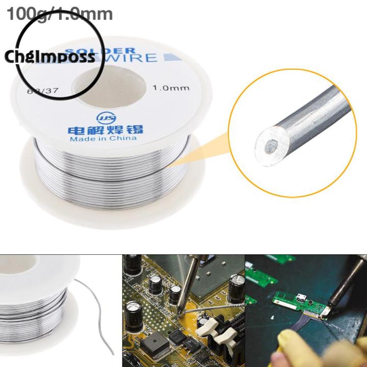 chgimposs-63-37-100g-1-0mm-ไม่มีบัดกรีขัดสนสะอาดเหล็กอัลลอยด์ดีบุกลวดดีบุกเครื่องม้วนสายไฟมีฟลักซ์2-และจุดหลอมเหลวต่ำสำหรับเครื่องเชื่อมเหล็กไฟฟ้า