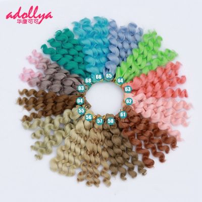 【CW】 Adollya Accessories Hair for BJD Curly Wig Row Temperature Wire Dolls Wigs 15x100cm