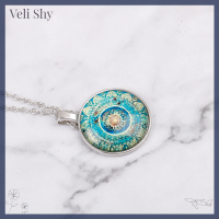 Veli Shy สร้อยคอจี้แก้ว Cabochon สร้อยข้อมือต่างหูโยคะอินเดียเครื่องประดับ Mandala