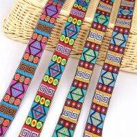 【hot】！ 3 Yards 26 mm 1 Inch Embroidery Woven Trims Fashion Design Clothing Straps Accessory