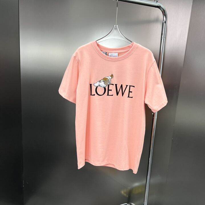 ติดขัด-loeweตะเภาเฮฟวี่เวทแท้เสื้อยืดแขนแขนสั้นคอกลมปักลายลูกสุนัข23ss-ผู้ชายและผู้หญิงสไตล์เดียวกัน