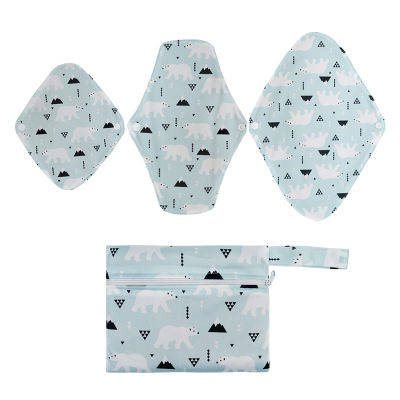 [Mumsbest] 10PC Sanitary Towel Feminine Pads Reusable Sanitary Bamboo Charcoal Print Color Menstrual Pads Panty Liners S M L