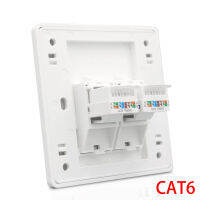 White Color Wall Cover Cat 6 Type 2 Ports RJ45 LAN Wall Outlet Face Panel Compatible For TP Link Xiaomi Router