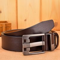 [LFMB]Cow Genuine Leather Luxury Strap Male Belts for Men New Large Plus Size 140 150 160cm Vintage Pin Buckle Men Belt High Qua