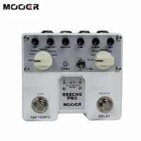 MOOER Reecho Pro Digital Delay Guitar Effect Pedal Twin Footswitch with 6 Delay Effects Loop Recording (20 Seconds) Function