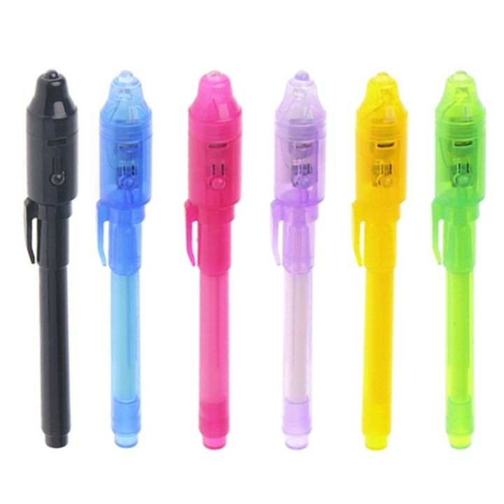 6-ชิ้น-เซ็ตปากกาหมึกที่มองไม่เห็นสร้างขึ้นในแสง-uv-เพื่อความปลอดภัยในการใช้ปากกา-yrrey