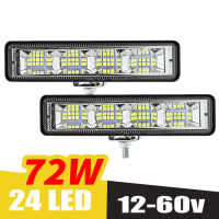 Cke CWwart2Pcs 72W Car Work Light LED Bar 4x4 24 LED Worklight Bar Offroad SUV A Tractor. Boat Trucks Excavator 12-60V led Combo Beam