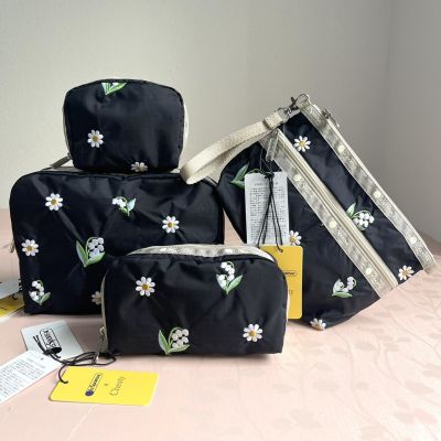 👜2022ญี่ปุ่น Synchronous ใหม่ Luxbo ปัก Daisy Flower Series Tas Kosmetik กระเป๋าถือหญิง L010