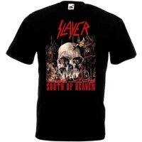 2023ใหม่คุณภาพสูง Slayer South Of Heaven Tshirt ถังขยะสีดำ Heavy Metal